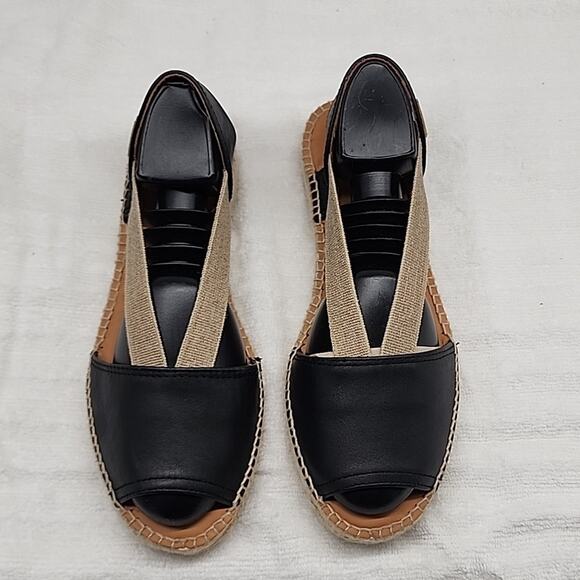TONI PONS ETNA FLAT LEATHER ELASTIC STRAP ESPADRILLE SANDALS SIZE 9 NWOB - Picture 4 of 16